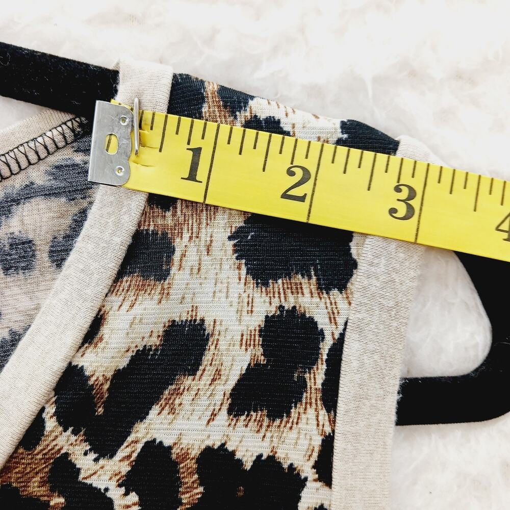 Tank Top Cami Leopard Y2K Vacation Mob Wife Classic Casual Resort Wimsycore Sz L - Picture 6 of 8